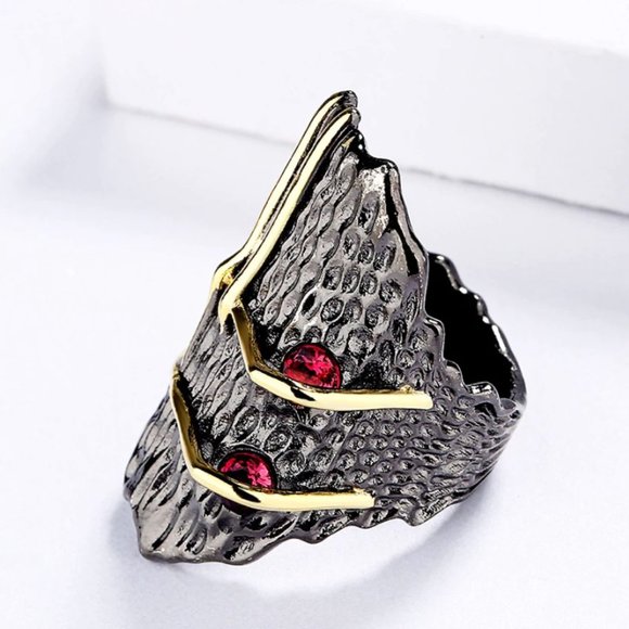925 Silver Natural Pomegranate Ruby Gemstone Ring - Picture 3 of 12